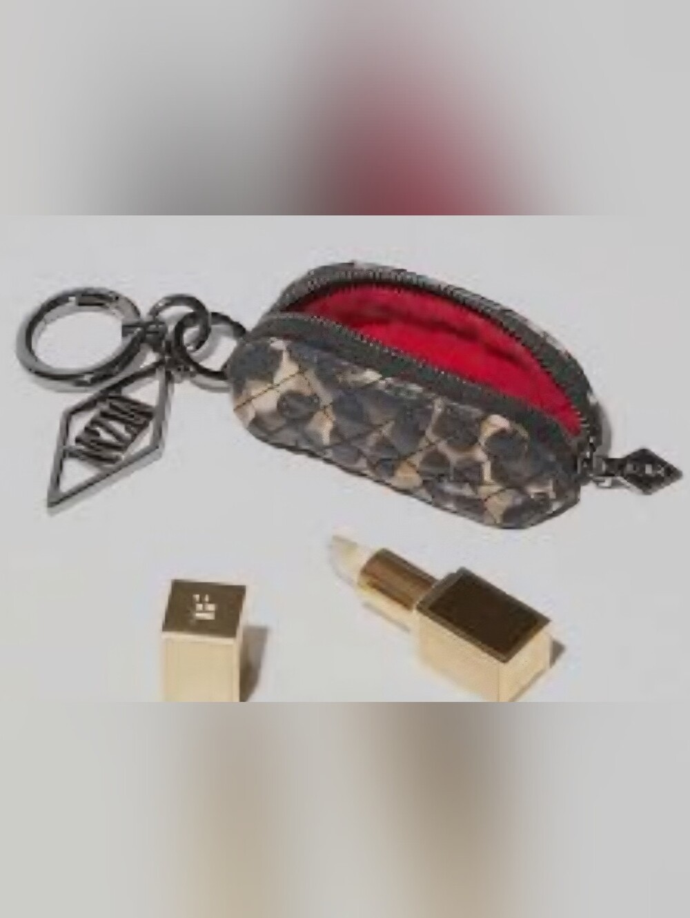 MZ Wallace Leopard Mirror Lipstick Holder Bag Charm